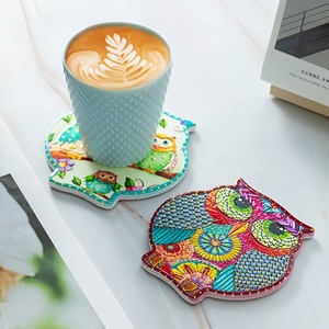 Nhà Máy Trực Tiếp Owl Coaster 3D Bóng Nổi In Gốm Coaster Với Vàng Dập - Product Image 3