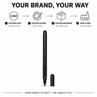Stylet pour tablette 145 mm, design métallique fin de 9 mm, double embout rond tactile et pointe de crayon graphite, capuchon détachable à vis