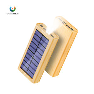 <b>Solar</b> Power Bank 20000mAh 25W Double USB Bamboo Material Portable Charger - Product Image 1