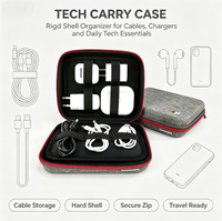 Paquet de câble de chargeur USB numérique portable double couche Sac de voyage personnalisé avec logo multifonctionnel Sac de rangement pour gadgets électroniques