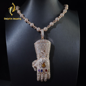 Collier pendentif en moissanite glacée, argent 925, bijoux hip-hop personnalisés pour hommes, accessoire chaîne cubaine tendance - Product Image 3
