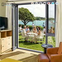 Fenêtre à battant en aluminium à rupture de pont thermique, double vitrage, design moderne, certifiée Energy Star, personnalisable et de luxe pour appartement