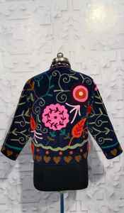 Latest Vintage Long Suzani <b>velvet</b> <b>Jacket</b> <b>Women</b> Elegant Casual Hand Embroidered Winter Coat Cozy Cardigan Dress Beach Free - Product Image 3
