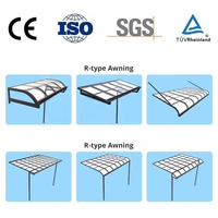Couverture de patio en polycarbonate d'auvent de jardin en aluminium extérieur personnalisé avec application de pluie pour auvent de pare-soleil de porte