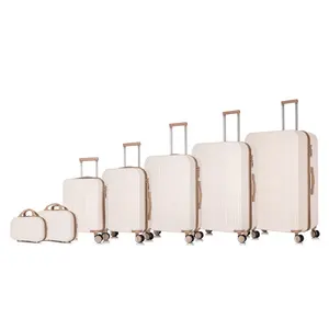 Fashion Abs Suitcase 7 PCS Set Travel Trolley Luggage Bag Hard Shell Retractable Unique Abs Luggage Sets