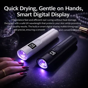 Rechargeable <b>Mini</b> UV LED Nail Lamp with Smart Display Portable Fast-Drying Nail Dryer Stand for Manicure Removable <b>Desk</b> UV Light - Product Image 1