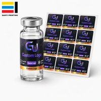Étiquettes holographiques personnalisées pour flacons, service de conception rapide et gratuite, autocollant adhésif imperméable pour flacons en verre de 10 ml
