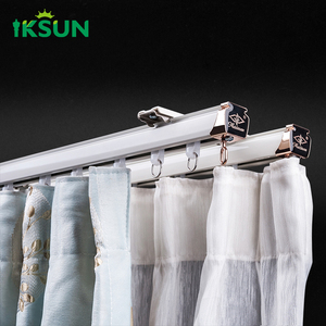 IKSUN Ceiling Mounted <b>Curtain</b> Track Rod Accessories Aluminum <b>Double</b> <b>Curtain</b> <b>Rails</b> - Product Image 1
