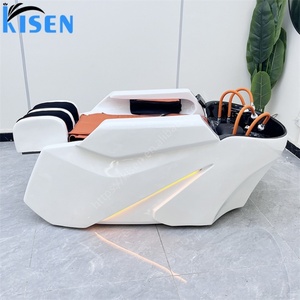 Kisen Luxury Modern New Fashion Salon Furniture Shampoo Chair <b>Bed</b> With Massage Function Head Spa Washing Chair in Stock - Product Image 6