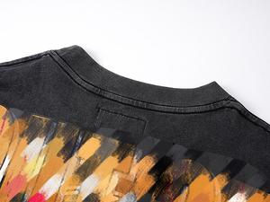 T-shirt <span class=keywords><strong>GOD</strong></span> American SPEED Streetwear <span class=keywords><strong>Rock</strong></span> Retro con Stampa di Lettere, Effetto Lavato e Consumato, Oversize, Manica Lunga, 100% Cotone, Stile Hip Hop - Product Image 4