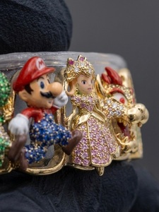 Joyas de Oro Personalizadas para Hombre con Dientes de Personajes de Dibujos Animados <span class=keywords><strong>3D</strong></span> (<span class=keywords><strong>Bowser</strong></span>, Peach, Yoshi) con Esmalte Iced Out, Estilo Hip Hop - Product Image 2