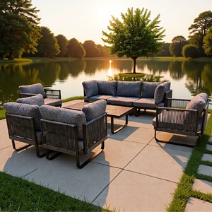 Conjunto de Sofás Modernos y Sencillos para Exteriores, de Aleación de Aluminio, con Cojines Resistentes al Sol, para Patio, Balcón, Hotel, Villa, Muebles para Empresas - Product Image 1