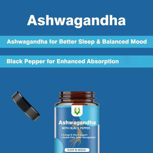 Suplemento para el Cuidado de la Salud, Cápsulas de Ashwagandha con Extracto de Pimienta Negra 100% Natural, Promueve la Energía y el Control del Estrés en Adultos - Product Image 5