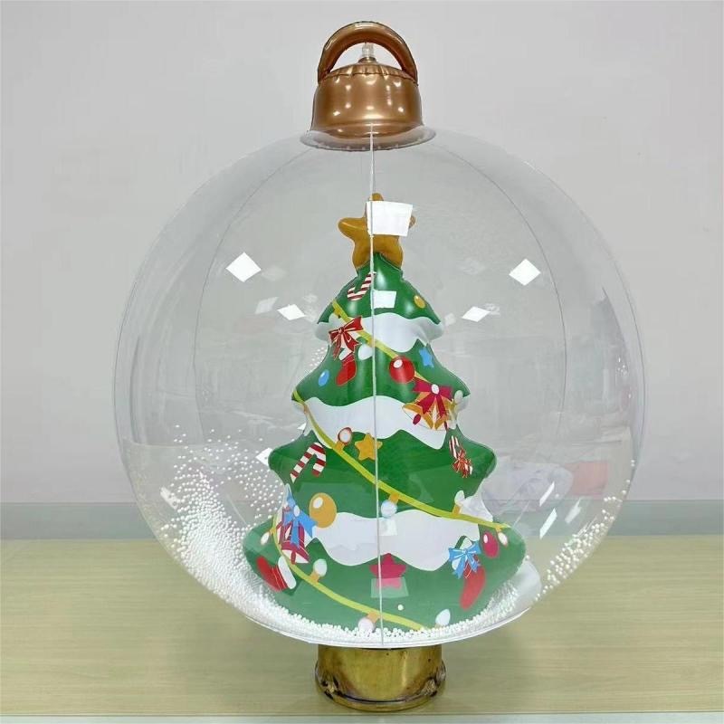 Settoo Boule de Noël gonflable de 60 cm en PVC pour sapin de Noël Décoration personnalisée d'arbre (avec cylindre de gonflage