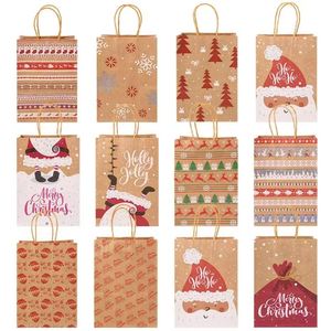 Bolsa de Papel Kraft Navideña Personalizada al por Mayor con Asa, con Logotipo y Diseños de Compras de Alimentos - Product Image 2