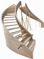 Escalier en colimaçon intérieur sur mesure pour villas haut de gamme avec marches en bois massif