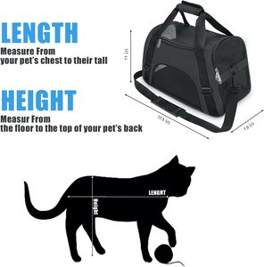 Door De Luchtvaartmaatschappij Goedgekeurde Hond <span class=keywords><strong>Kattendrager</strong></span> Comfortabele Reistas Voor Huisdieren, Ademende Opvouwbare Draagbare Dog Carrier - Product Image 4