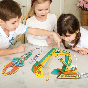 4 <span class=keywords><strong>en</strong></span> 1 DIY Vástago de madera 3D rompecabezas juguete niños ciencia maquinaria hidráulica ingeniería modelo de madera Kits de construcción para ciencia hidráulica - Product Image 4