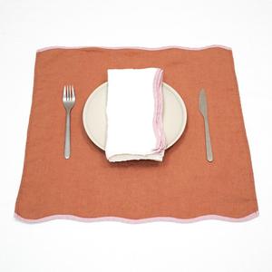Toptan düğün masa örtüsü keten taraklı masa peçeteler pamuklu kumaş özel renk kenar kare 50*50cm peçete - Product Image 3