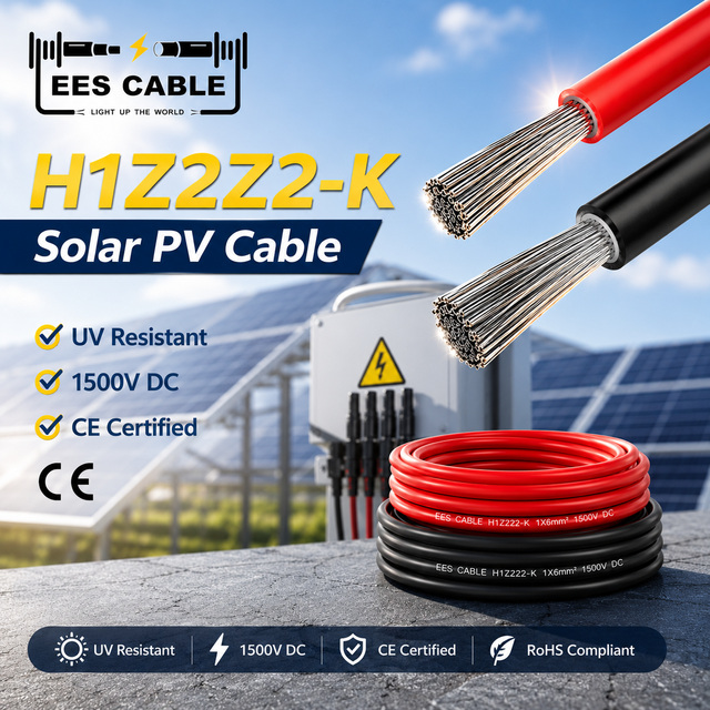 1500V DC PV Tinned Copper Wire 4mm2-10mm2 XLPE Insulated Photovoltaic Solar Cable