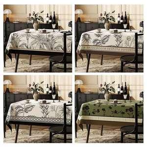 Nappe de table rectangulaire de luxe personnalisable, style rétro français, imperméable, anti-taches, sans lavage, motif floral, pour café - Product Image 2