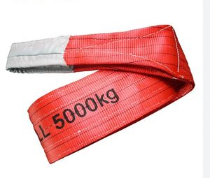 <span class=keywords><strong>Élingue</strong></span> de sangle plate à double œil en polyester de couleur rouge <span class=keywords><strong>5T</strong></span> 100% pour un ascenseur sûr - Product Image 1