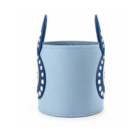 Panier de rangement pour jouets en feutre GRS RPET, design pieuvre bleue mignonne, fabrication OEM personnalisée, organisateur de chambre d'enfant, usine certifiée BSCI