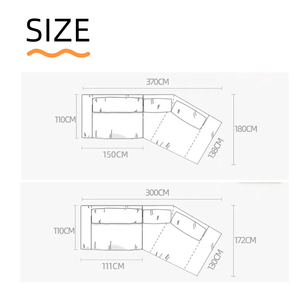 Sofá Seccional Modular Extensible de Forma Rectangular, Tela Escarchada, Relleno de Esponja, Diseño Minimalista Budapest para Apartamento o Villa - Product Image 5