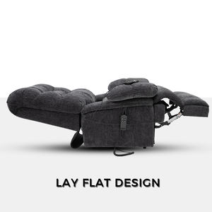 Sillón reclinable de elevación plana Big Man Power Lay de la mejor calidad, sillas eléctricas superrellenas de doble motor para masaje de calor ancho de gran tamaño Extra grande - Product Image 5