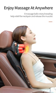 LEERCON-cojín de masaje eléctrico para cuello y espalda, cojín <span class=keywords><strong>Shiatsu</strong></span> portátil con vibración para coche y hogar, calentador, venta al por mayor - Product Image 2