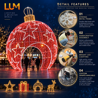 Guirlande lumineuse LED de 4 m de diamètre, boule géante à traverser avec structure en aluminium pour motif lumineux de Noël