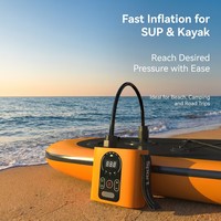 Hoge druk plastic elektrische luchtpomp met ingebouwde batterij, LED-display, draagbaar voor SUP board, opblaasbare kajak, opblazen/leeglaten