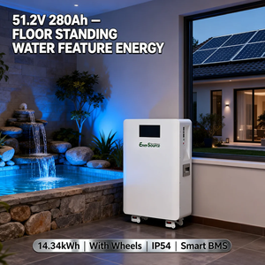 Batterie solaire 48V 51.2V 280Ah 14kWh pour système solaire hors réseau, montage mural avec roues - Product Image 1