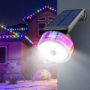 Solar Powered <b>LED</b> Wall <b>Light</b> RGB Color Changing <b>Motion</b> <b>Sensor</b> Outdoor Waterproof Garden Lamp - Product Image 1