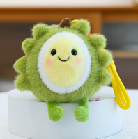 Adorable pendentif en peluche pastèque, jouet en peluche, décoration de sac en bambou, porte-clés, figurine en peluche