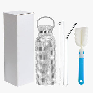 Gobelet isotherme à double paroi en acier inoxydable avec diamants colorés, brillant, anti-fuite, 500 ml - Product Image 1