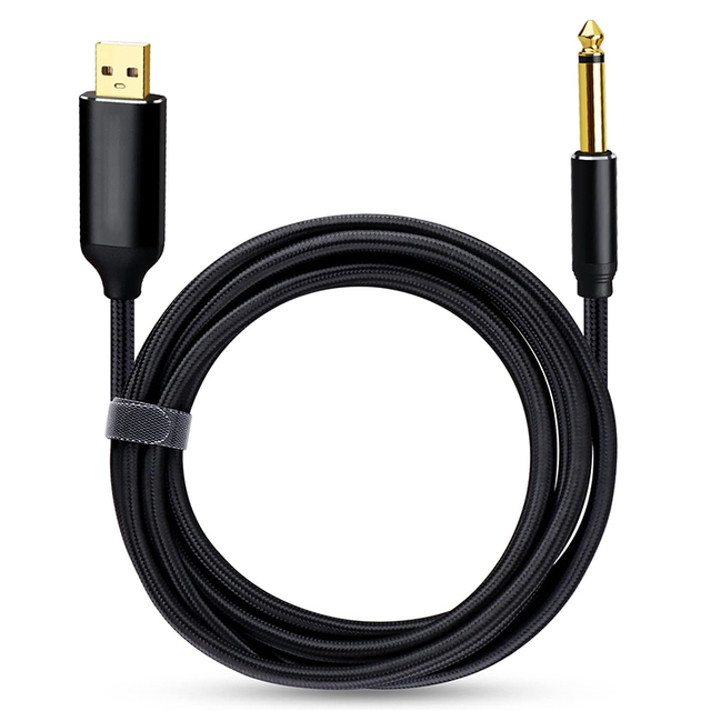 Xput USB a Male to 6.35MM TS Mono Plug Guitar Audio Cable Instrument Recording Cord for Guitar Connect Computer Audio Capture
