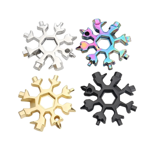 Clé à neige multifonctionnelle 18-en-un, outil polyvalent portable en forme de flocon de neige, clé à chaîne multi-outils, porte-clés multi-outils - Product Image 2