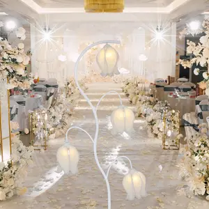 Forma de flor Boda Carretera Plomo Luz LED Lámpara Etapa Pasarela Arreglo Soporte de iluminación para la decoración de eventos de fiesta