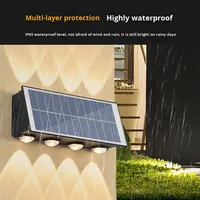 Éclairage solaire mural extérieur LED pour jardin et rue, corps en ABS, IP65 étanche, haute luminosité, détecteur de mouvement, CE
