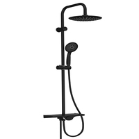 Bain de luxe ensemble de douche noir robinet plafond noir mural salle de bain système de douche à effet de pluie robinet mélangeur ensemble de douche