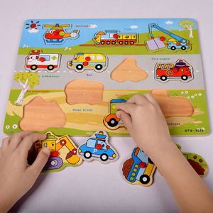 Rompecabezas Educativos de Madera Unisex de 30 cm, Rompecabezas de Madera Montessori, Animales de Dibujos Animados, Vehículos, Accesorio de Agarre Manual para Bebés y Niños - Product Image 4