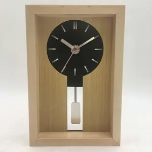Creative Wooden Square Table Clock Pendulum Clock