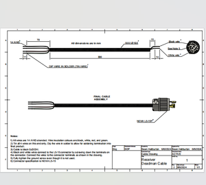 ชุดสายเคเบิลเดดแมนสำหรับเครื่องรับและเครื่องส่งสัญญาณ 110V พร้อมตัวนำทองแดงชุบดีบุกหุ้มฉนวนยางอิเล็กทรอนิกส์ - Product Image 2