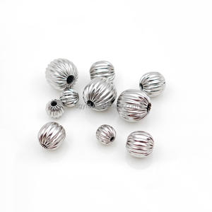 Cuentas espaciadoras acanaladas de acero inoxidable chapadas en oro de 18K, cuentas tipo semilla de melón, resistentes al deslustre, <span class=keywords><strong>para</strong></span> fabricación de joyas DIY, venta al por mayor - Product Image 5