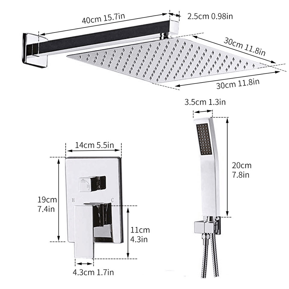 Modern ORB Matte Black Rainfall Shower Set for Hotel - Image 3