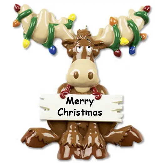 Resin moose personalized christmas ornaments