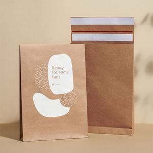 <span class=keywords><strong>Enveloppe</strong></span> en carton kraft brun à soufflet extensible recyclable et écologique avec logo imprimé personnalisé sac d'expédition rigide et résistant - Product Image 1