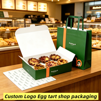 Boîte à tartelettes jetable en papier kraft blanc personnalisée en matériaux recyclés, avec revêtement UV, pour emballage alimentaire de boulangerie, sac en papier gaufré