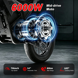 Moto électrique 72V pour adultes, moto tout-terrain à batterie pour la conduite en extérieur, fournisseur OEM de vélos électriques pour les concessionnaires - Product Image 3